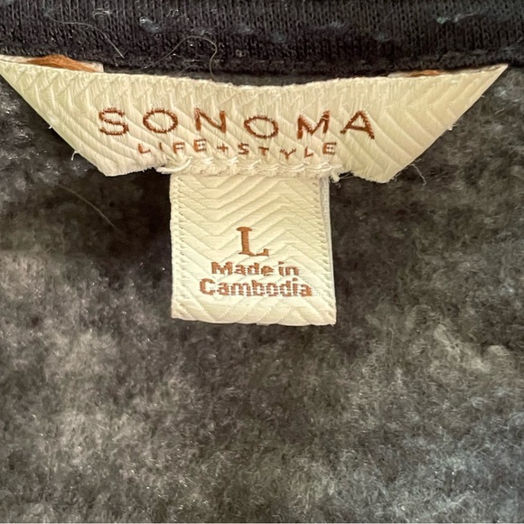 [Sonoma] black and grey fleece jacket L - Picture 3 of 7